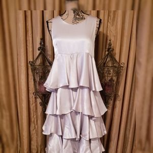 Silver Sleeveless Five Tiered Gown